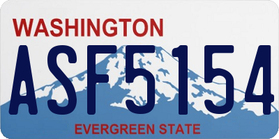 WA license plate ASF5154
