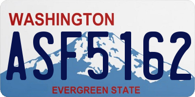 WA license plate ASF5162