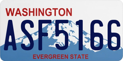 WA license plate ASF5166