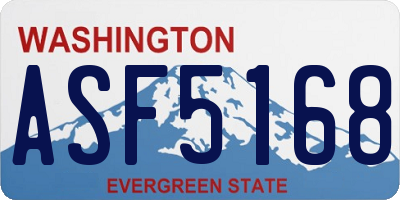 WA license plate ASF5168