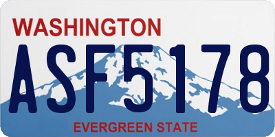 WA license plate ASF5178