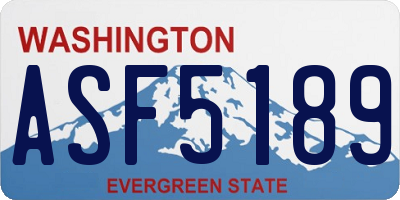 WA license plate ASF5189