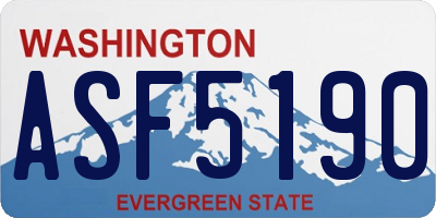WA license plate ASF5190