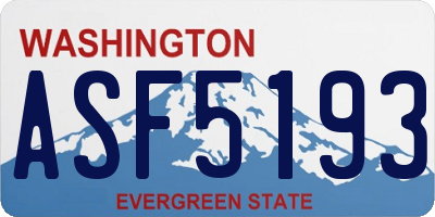 WA license plate ASF5193