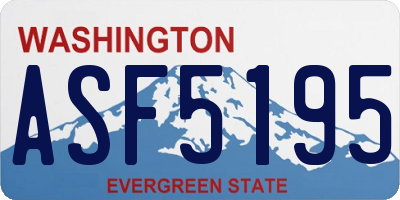 WA license plate ASF5195