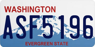 WA license plate ASF5196