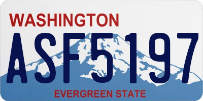 WA license plate ASF5197