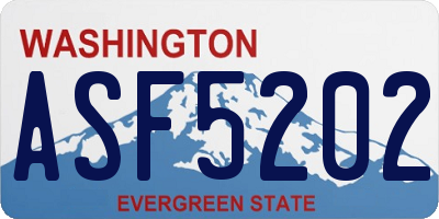 WA license plate ASF5202