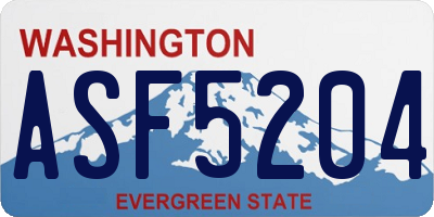WA license plate ASF5204
