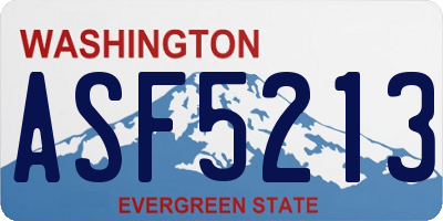 WA license plate ASF5213