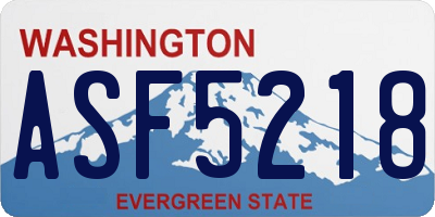 WA license plate ASF5218