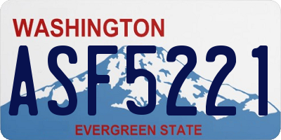 WA license plate ASF5221
