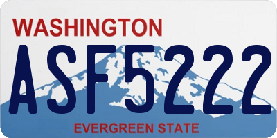 WA license plate ASF5222