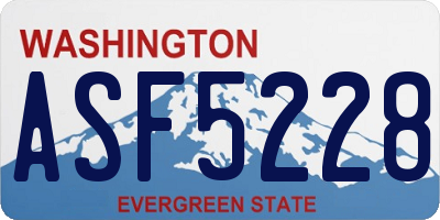 WA license plate ASF5228