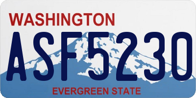 WA license plate ASF5230