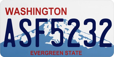 WA license plate ASF5232