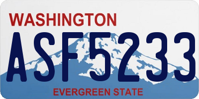 WA license plate ASF5233
