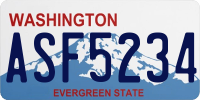 WA license plate ASF5234
