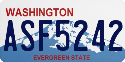 WA license plate ASF5242