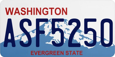 WA license plate ASF5250