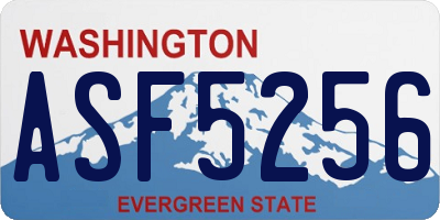 WA license plate ASF5256
