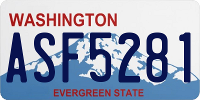 WA license plate ASF5281