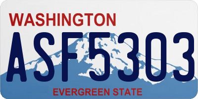 WA license plate ASF5303