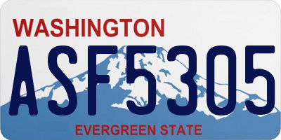 WA license plate ASF5305