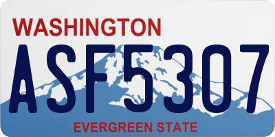 WA license plate ASF5307