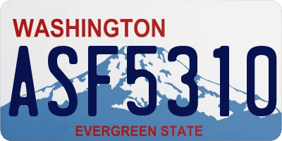 WA license plate ASF5310