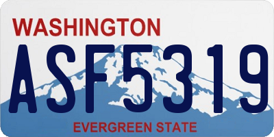 WA license plate ASF5319