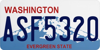 WA license plate ASF5320