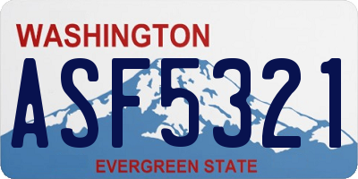 WA license plate ASF5321