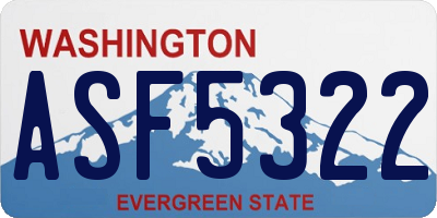 WA license plate ASF5322