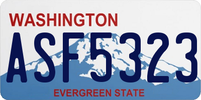 WA license plate ASF5323