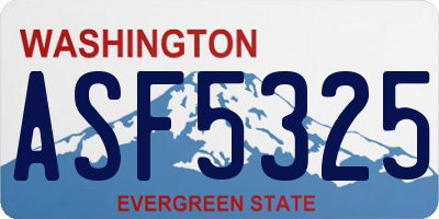 WA license plate ASF5325