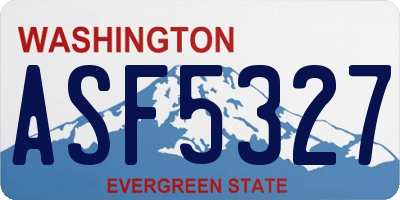 WA license plate ASF5327