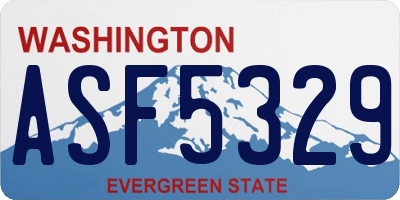 WA license plate ASF5329