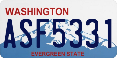 WA license plate ASF5331