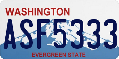 WA license plate ASF5333