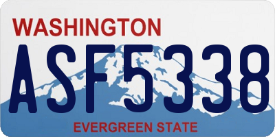 WA license plate ASF5338