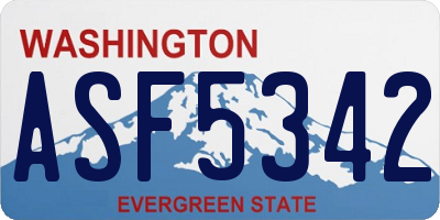 WA license plate ASF5342