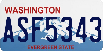 WA license plate ASF5343