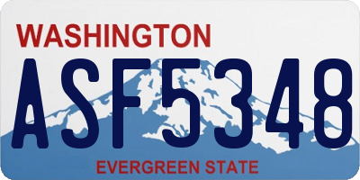 WA license plate ASF5348