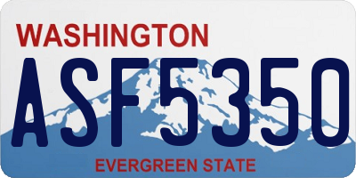 WA license plate ASF5350