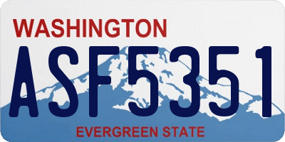 WA license plate ASF5351