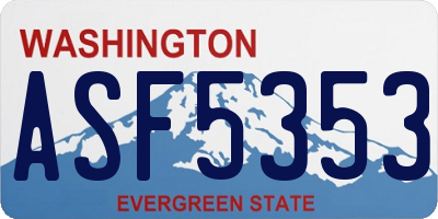 WA license plate ASF5353