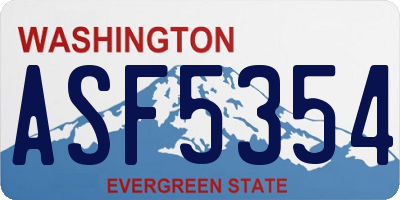 WA license plate ASF5354