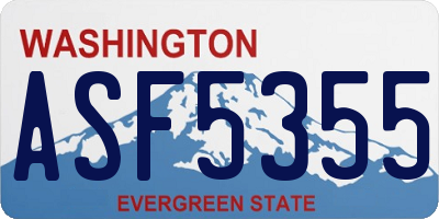 WA license plate ASF5355