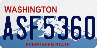 WA license plate ASF5360